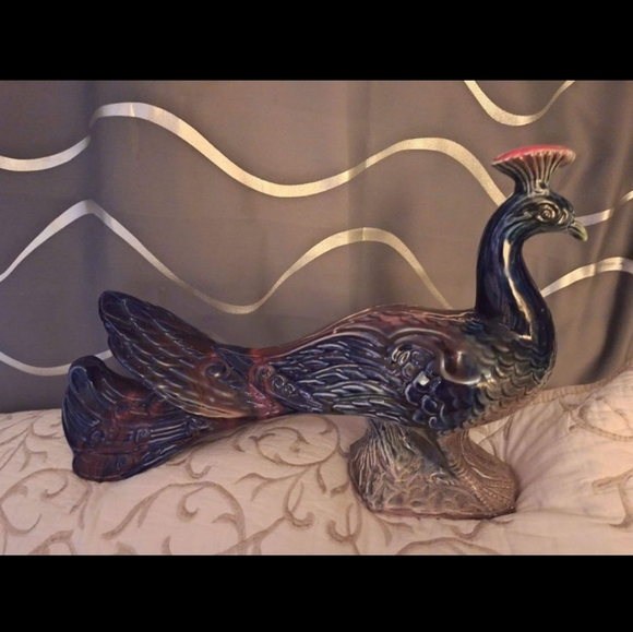 Ceramic Peacock Sculpture